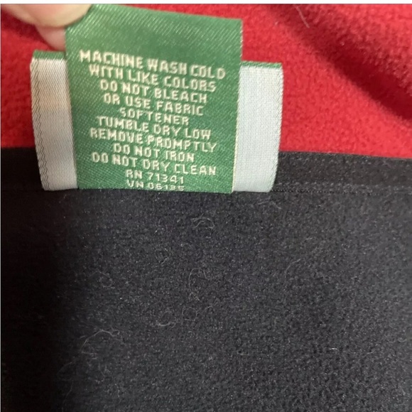 Vintage LL Bean Polartec Fleece Vest 90s Full  Zip Men Large Tall Red - Picture 6 of 6
